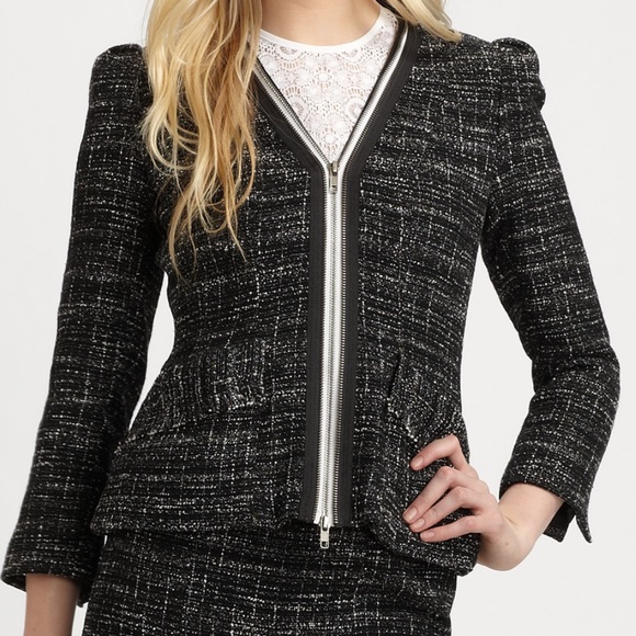Nanette Lepore Wizard Tweed Jacket Size 